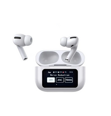 ANC/ENC White Earphones | Wireless Earbuds with Touch Screen Control