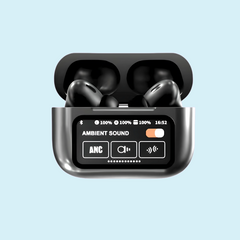 ANC/ENC Black Earphones | Wireless Earbuds with Touch Screen Control