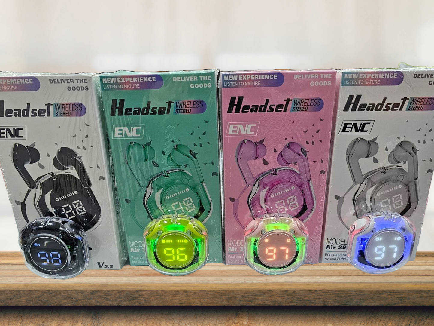 Air39 Crystal Buds | Pro Gaming Earbuds | ENC with Bass Boost & LED Display
