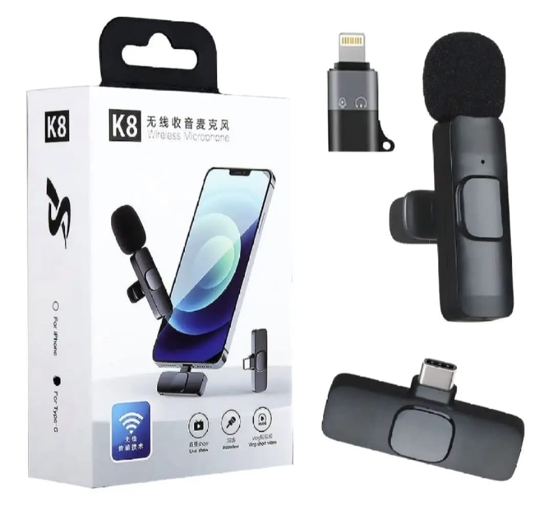 Wireless K8 Microphone | Mic | Type-C | Android | iPhone